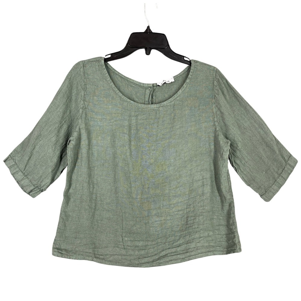 Jelis Jelis Top‎ Size OS Linen Made Italy Minimalist Chic Lagenlook Sustainable